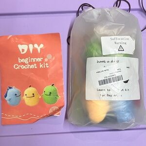 DIY Beginner Crochet Kit with Colorful Yarn